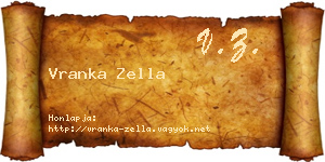 Vranka Zella névjegykártya